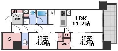 セイワパレス本町東(2SLDK/4階)の間取り写真