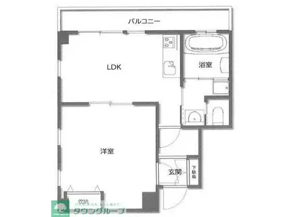 ウイング上福岡(1LDK/7階)の間取り写真