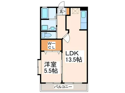 スライブ参番館(1LDK/5階)の間取り写真