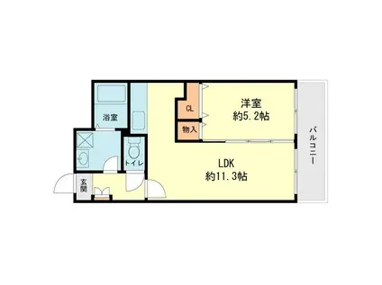 メゾンドールII(1LDK/5階)の間取り写真