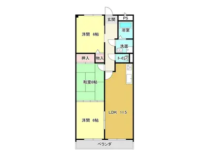 クレールメゾン(3LDK/4階)の間取り写真