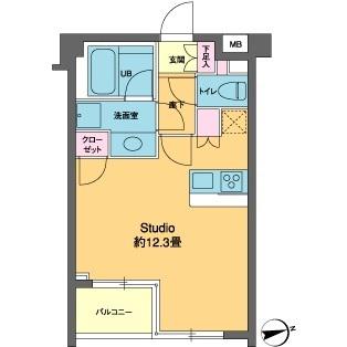 カスタリア高輪台II(ワンルーム/3階)の間取り写真