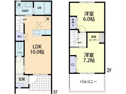 セダークレスト B(2LDK/1階)の間取り写真