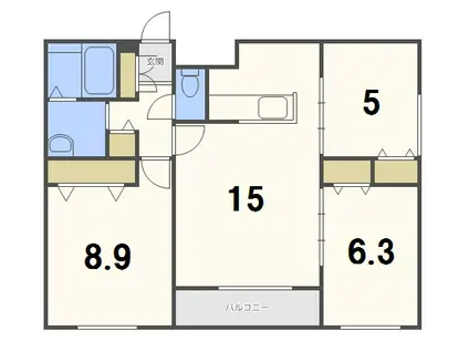 FORTUNA(3LDK/2階)の間取り写真