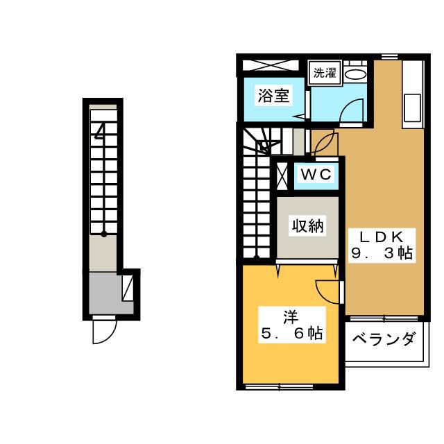 アルカネット(1LDK/2階)の間取り写真