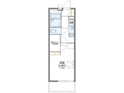 レオパレスSEVEN&FIVE(1K/2階)の間取り写真