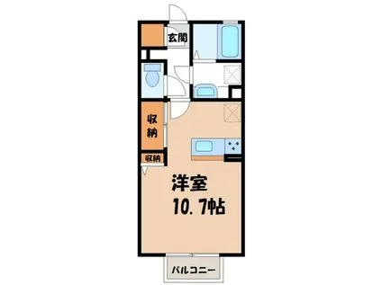 クラレス A(ワンルーム/2階)の間取り写真