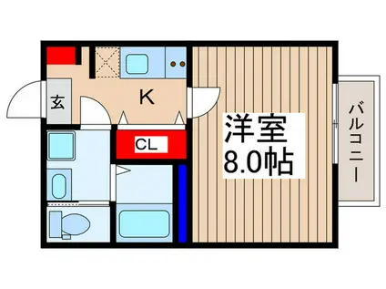 キャメル上福岡A(1K/2階)の間取り写真