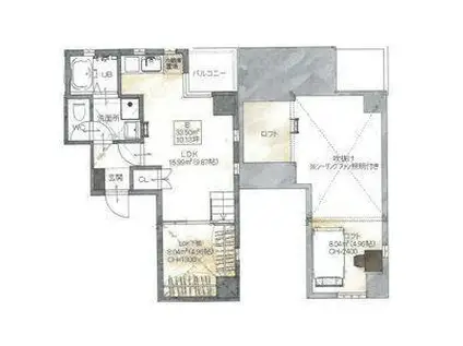 ACTILE(1LDK/7階)の間取り写真