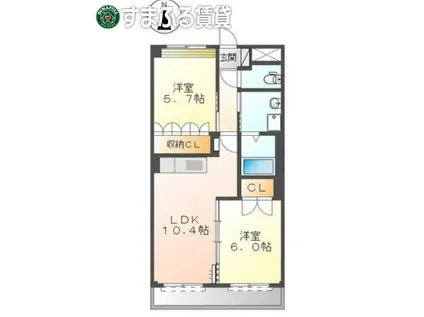ベル ウッドI(2LDK/1階)の間取り写真