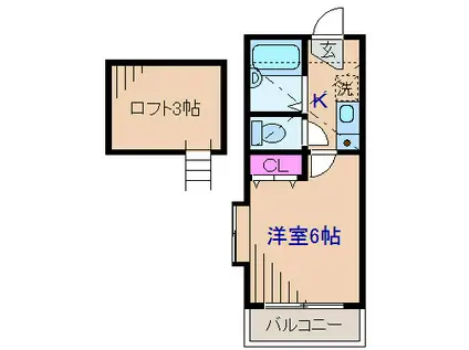 ジョイフルオークラNO38(1K/2階)の間取り写真