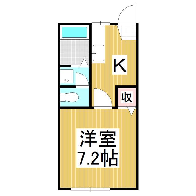 フレグランスAND YOU A(1K/2階)の間取り写真