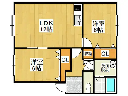 KOBAハイツ I(2LDK/1階)の間取り写真