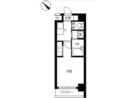 スカイコート浜松町(1K/5階)の間取り写真