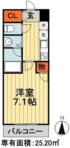 レオパレスエクセル道場北(1K/1階)の間取り写真