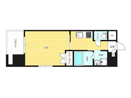 リファレンス小倉駅前(1K/10階)の間取り写真