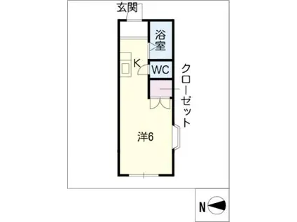 アーバンホーム(ワンルーム/1階)の間取り写真