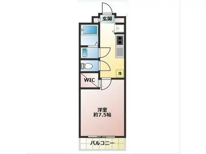 グランディール(1K/2階)の間取り写真