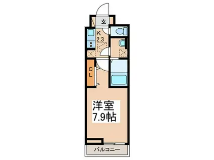 ラッフィナ-トIII(1K/1階)の間取り写真