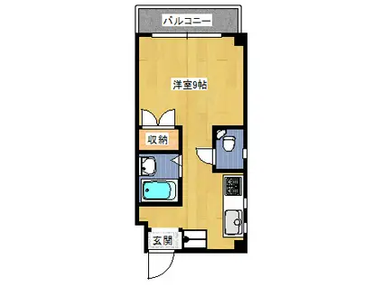 パームサイドビラ(1K/4階)の間取り写真