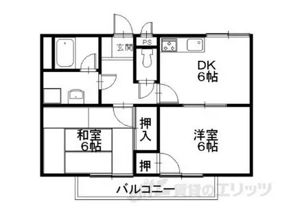 サープラス2TSUTUMI(2DK/2階)の間取り写真