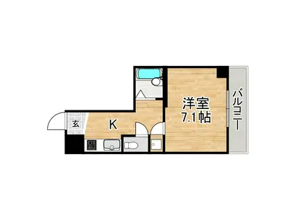 ウインズタックII(1K/2階)の間取り写真