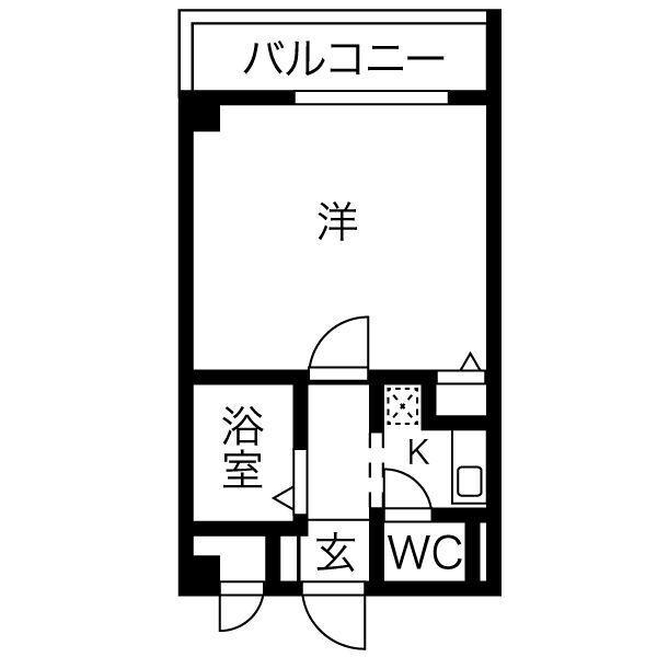バーズハウス(1K/3階)の間取り写真