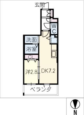 エステムコート名古屋上前津(1DK/11階)の間取り写真