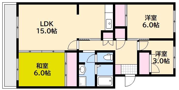 KSB 己斐上Ⅰ(3LDK/4階)の間取り写真