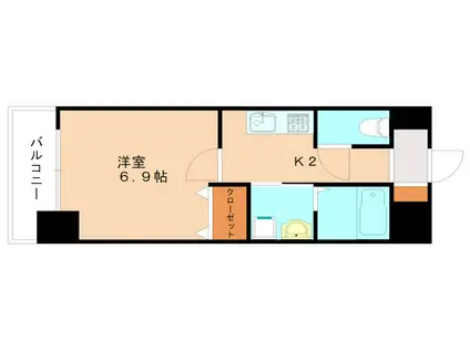 RITA-I(1K/6階)の間取り写真