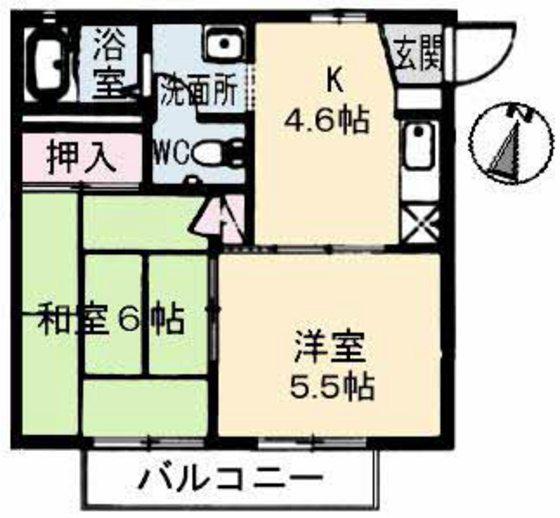 セフォラハイツ(2K/1階)の間取り写真