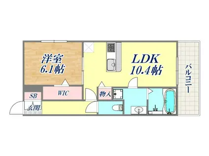 エミネンシア御崎公園(1LDK/2階)の間取り写真