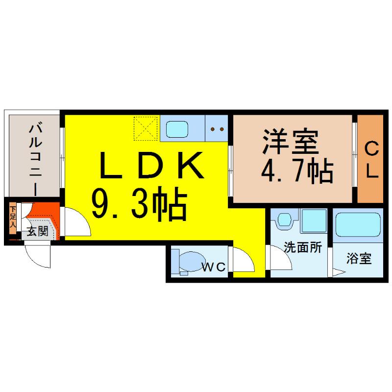オプティマルコーポIII(1LDK/3階)の間取り写真