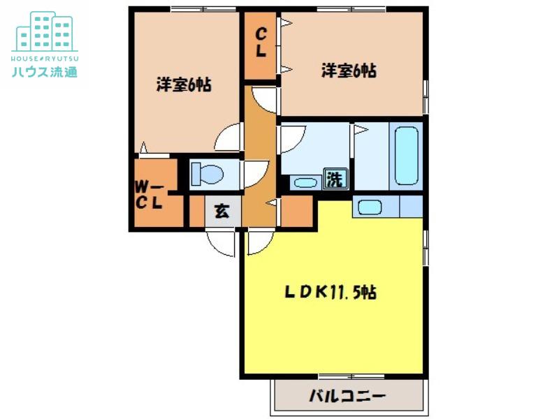 パルテールY(2LDK/2階)の間取り写真