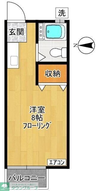 パールハイツ向ヶ丘(ワンルーム/2階)の間取り写真