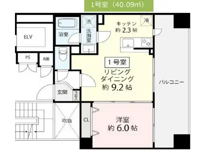 ヴィエルジュ錦糸町太平(1LDK/4階)の間取り写真