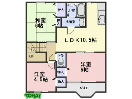 ローレンセ B棟(3LDK/2階)の間取り写真