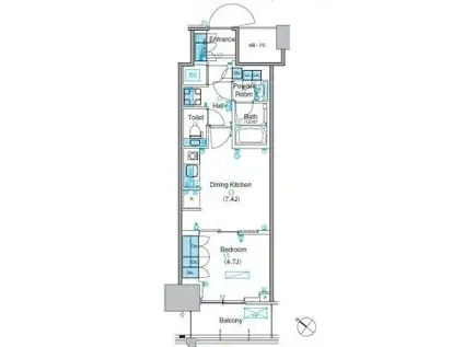 パークアクシス豊洲キャナル(1DK/8階)の間取り写真