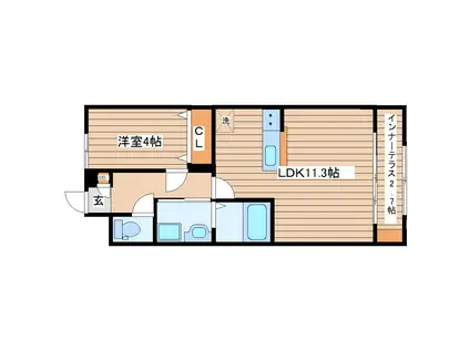 フォレストパークII(1LDK/1階)の間取り写真