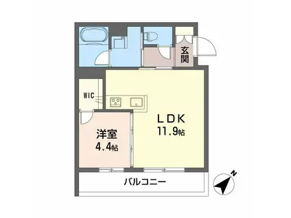 シャーメゾン アルメリア(1LDK/1階)の間取り写真