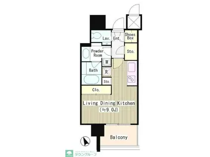 THE ROPPONGI TOKYO CLUB RESIDENCE(ワンルーム/14階)の間取り写真