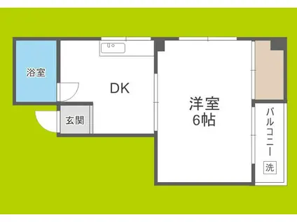 サンシティ針中野(1DK/3階)の間取り写真