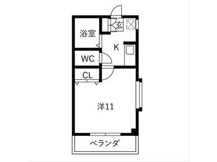 パラド-ル(1K/3階)の間取り写真