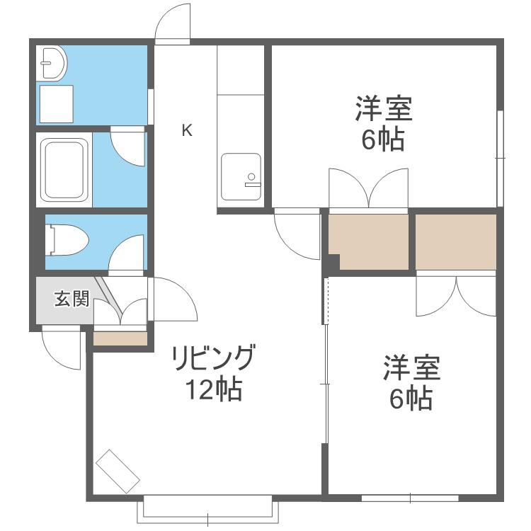 セレシュ4・1(2LDK/2階)の間取り写真