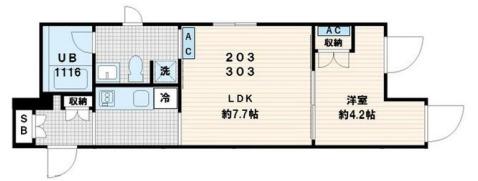ムーヴァ代々木(1LDK/2階)の間取り写真