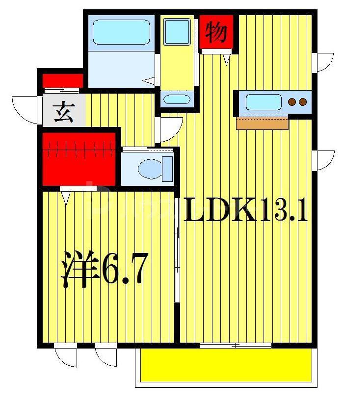 LA VENUS (1LDK/2階)の間取り写真