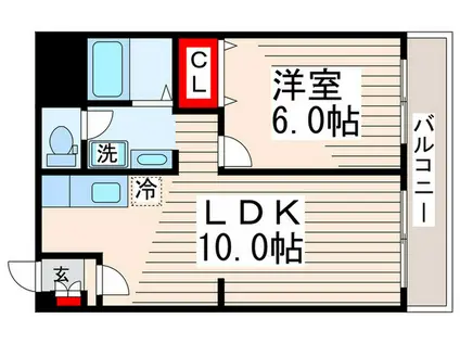 ツイン・コートE(1LDK/4階)の間取り写真