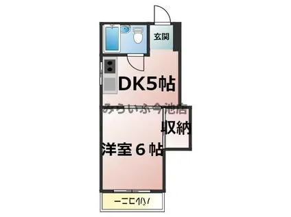 シャトーレノグチ(1DK/2階)の間取り写真