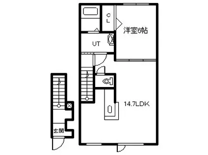  アルカーディア(1LDK/2階)の間取り写真