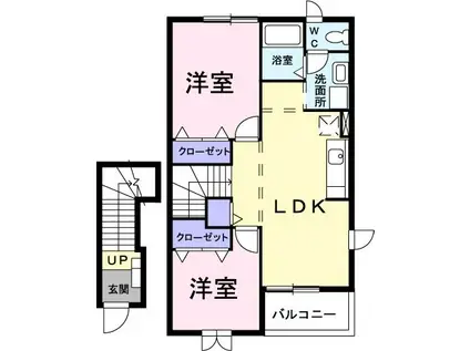 アルティプラーノA(2LDK/2階)の間取り写真